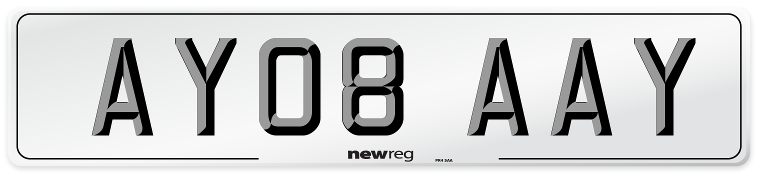 AY08 AAY Number Plate from New Reg